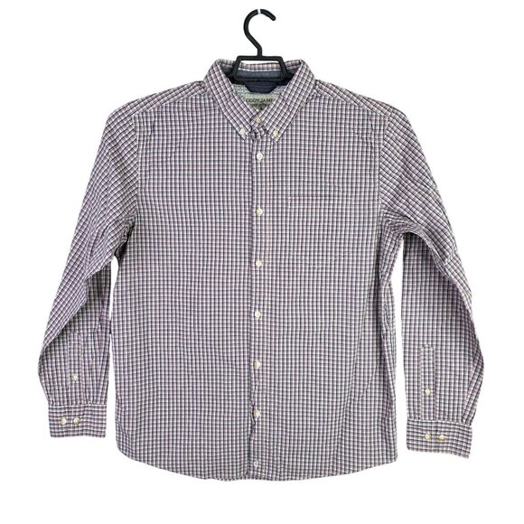 Mens Cody James Red White Blue Plaid Western Shirt Button Up Long Sleeve Size L - Picture 1 of 8